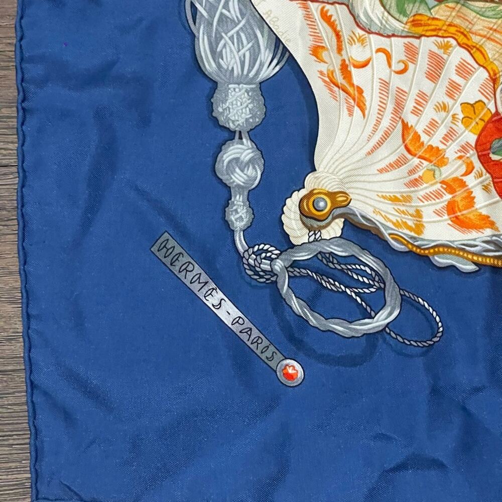 Hermes Blue Brise De Charme Printed Silk Square Scarf - Picture 5 of 9